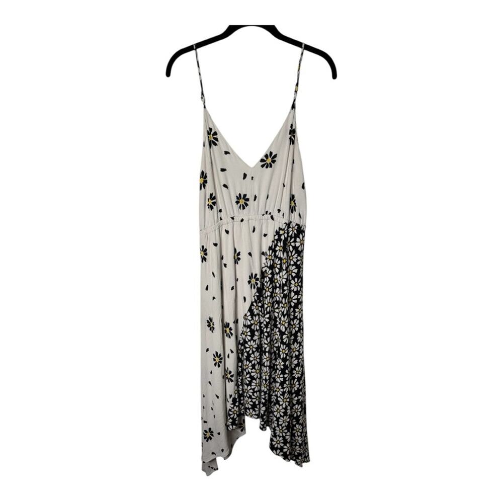 Fifteen Twenty Black White Floral Strappy Asymmetrical Dress Large